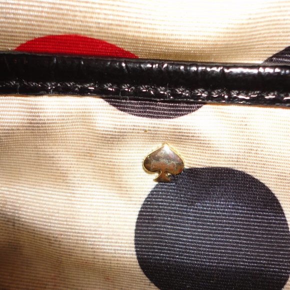 KATE SPADE "Greta" Black Canvas with Silver Chain Small Crossbody Purse - Picture 6 of 8